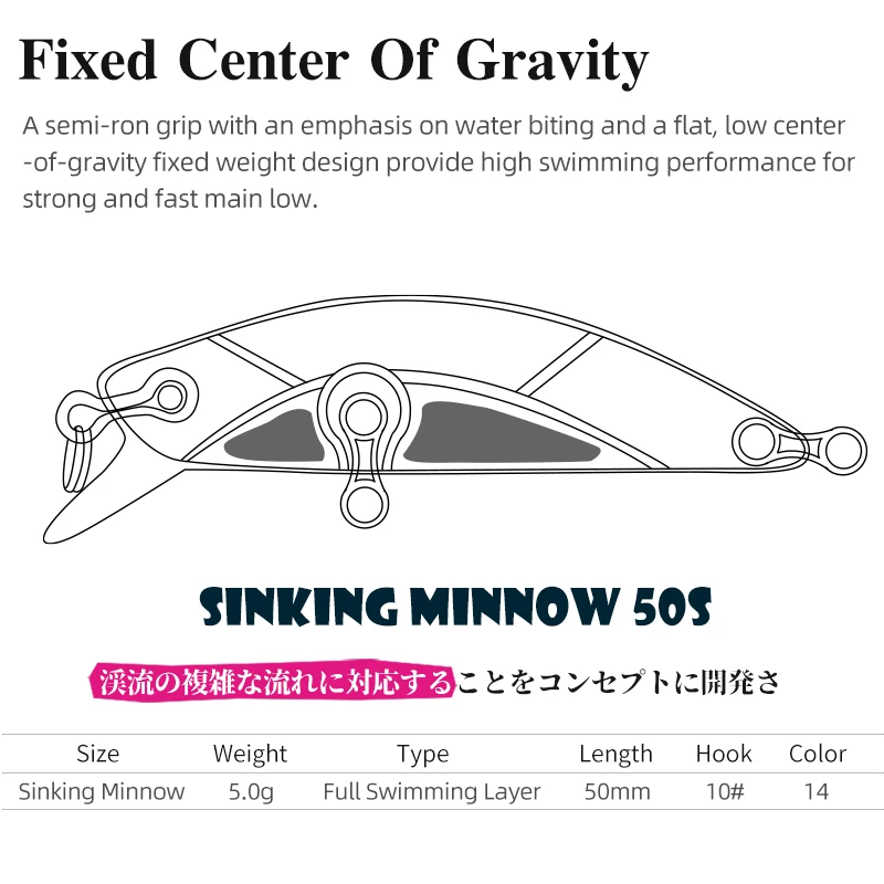 TSURINOYA Sinking Minnow Mini  - Fishing Lure Crankbait recension och pris