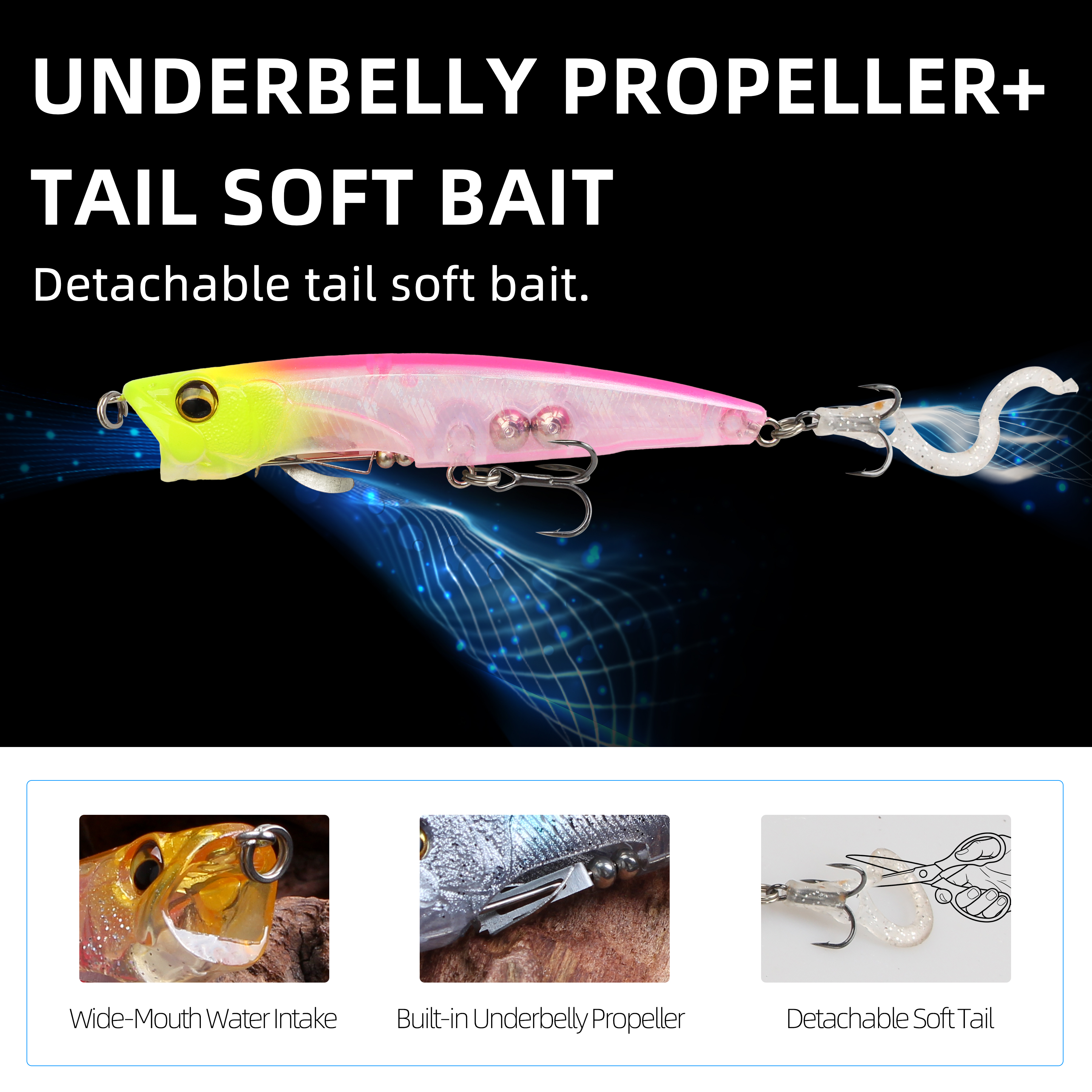 LETOYO 90mm 75mm Pencil Popper - Fishing Lure Popper recension och pris