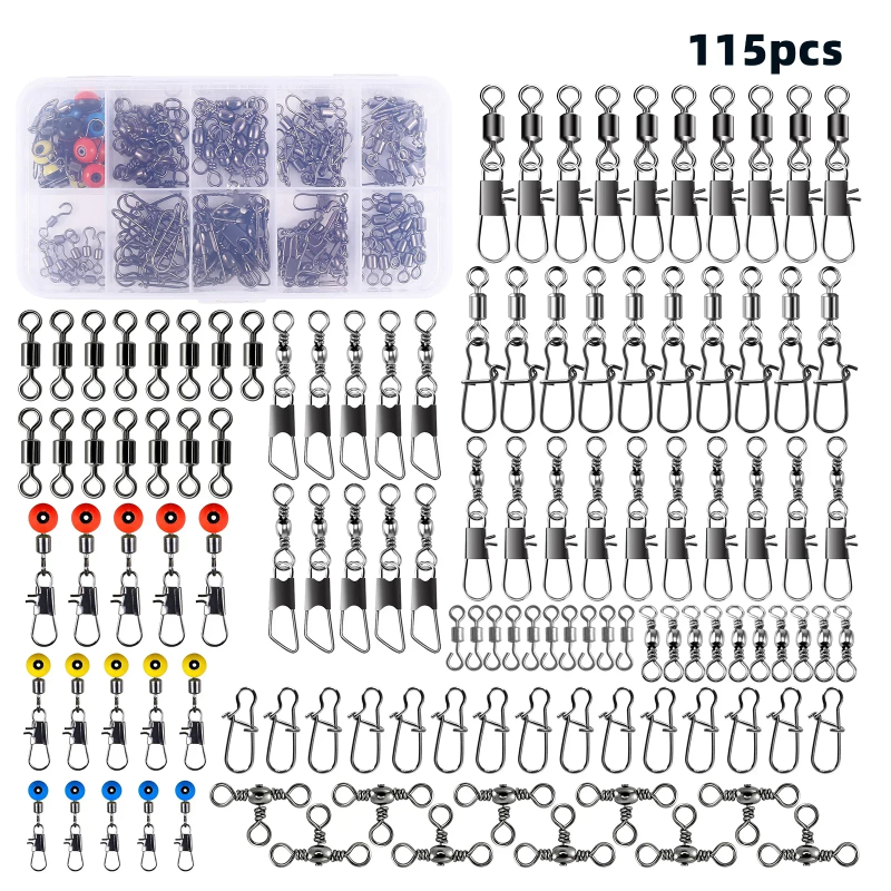 115pcs Fishing Swivel Connecto - Fishing Lure Box recension och pris